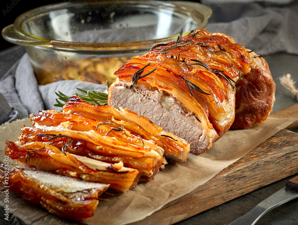 roasted pork slices