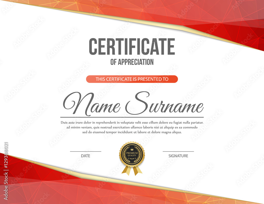 Vector certificate template.