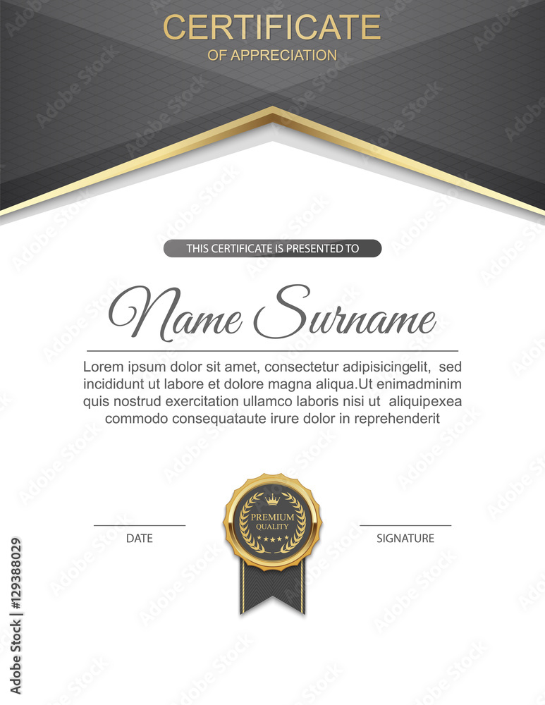 Vector certificate template.