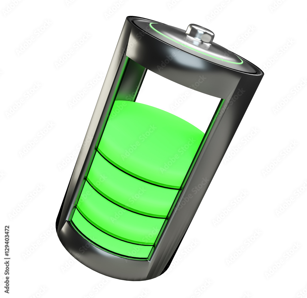 3D render green battery