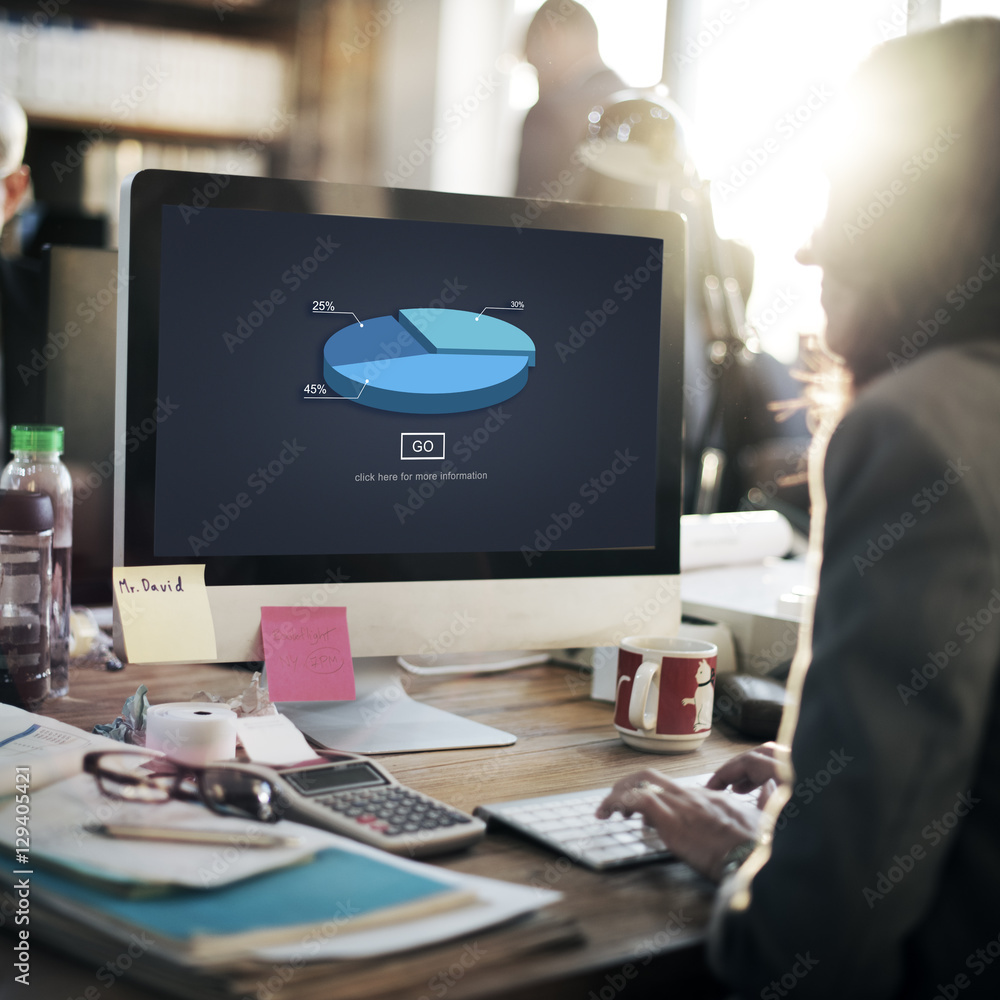 Pie Graph Analysis Statistics Report Concept