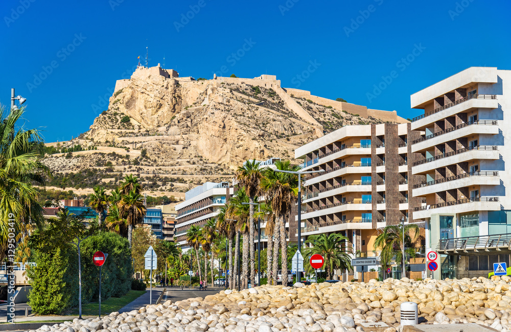 View of Santa Barbara Castle in Alicante, Spain