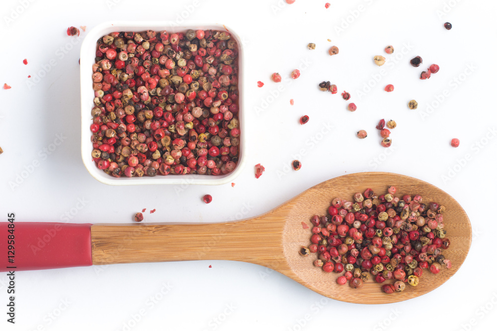 Brazilian Pink Pepper into a bowl