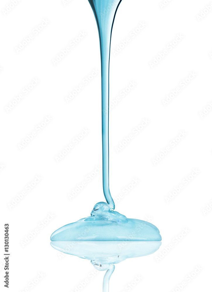 Transparent drip isolated on a white background