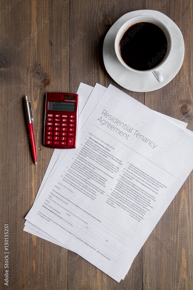 concept conclusion of treaty on dark wooden background top view