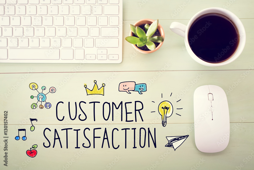 Customer Satisfaction concept with workstation