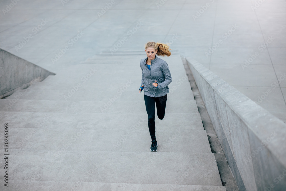 Healthy woman on morning run