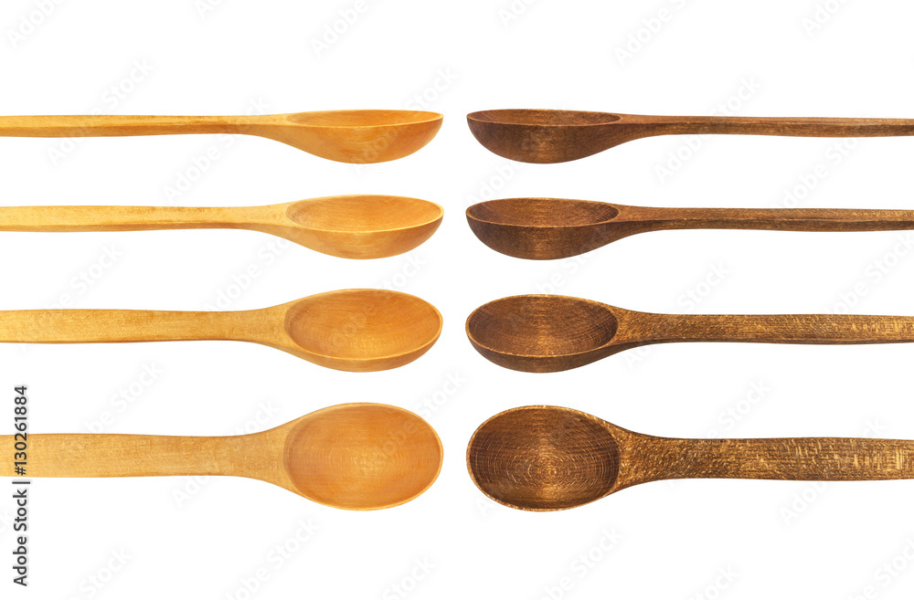 Wooden spoon isolated on white background