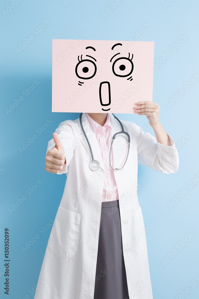 woman doctor take surprise billboard