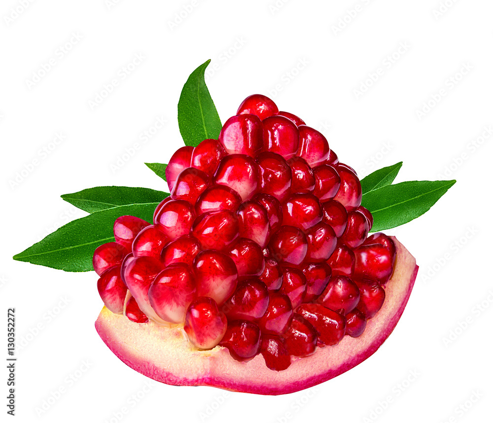 pomegranate isolated on white