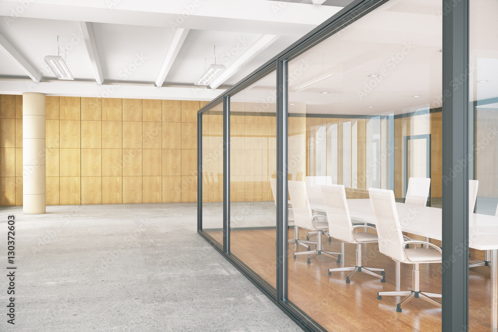 Conference room inside glass box