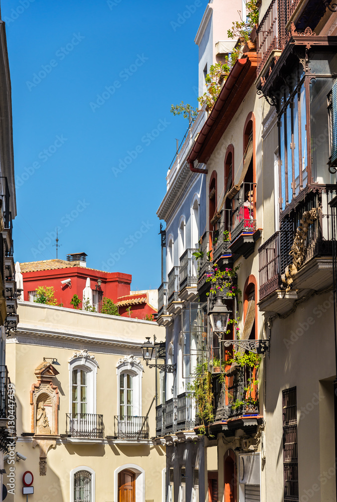 Buildings in the city centre of Seville, Spain