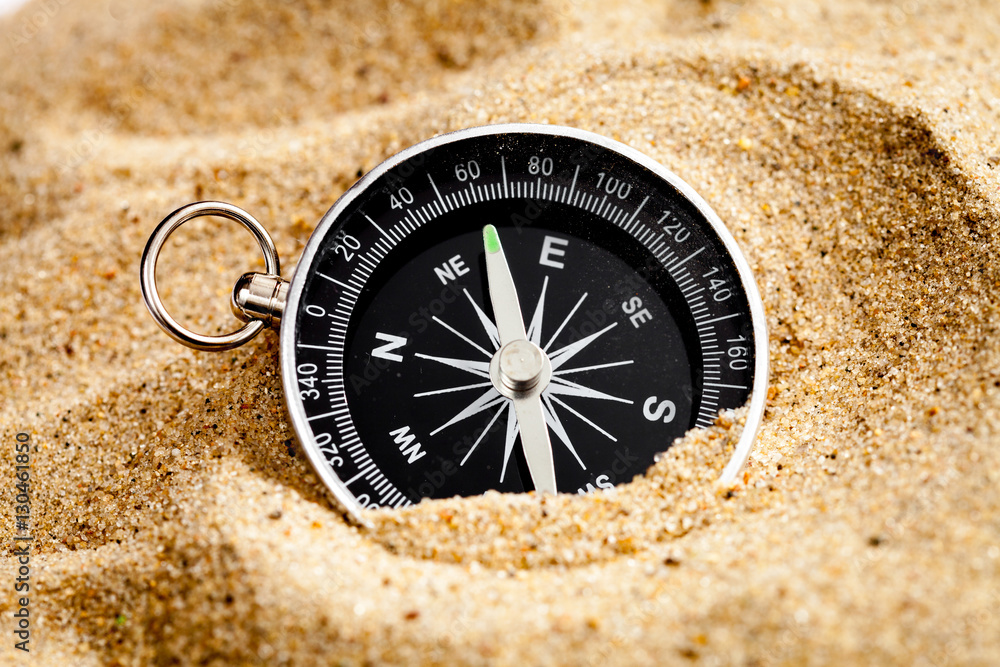 concept compass in sand searching meaning of life