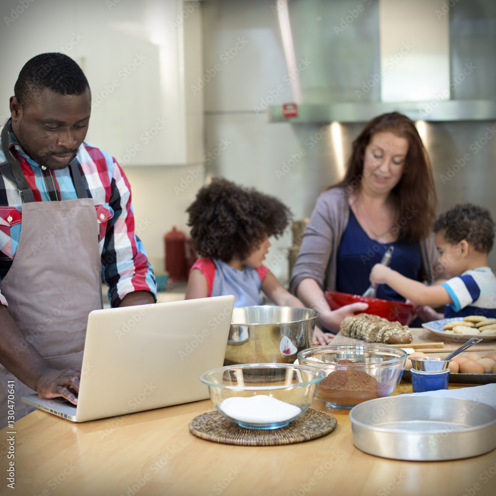 Family Cooking Kitchen Food Togetherness Concept