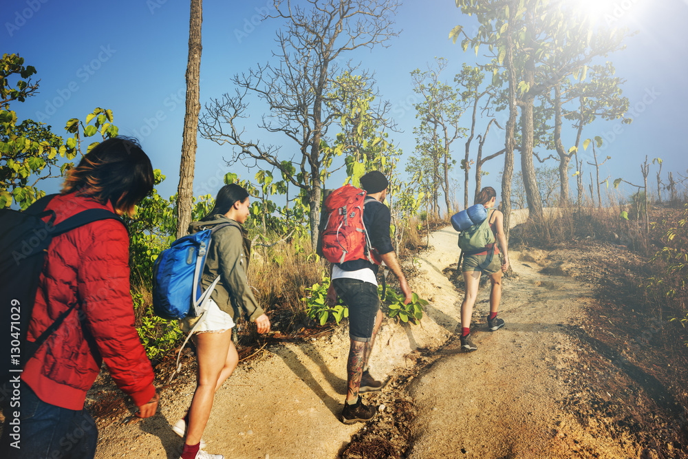 Backpacker Camping Hiking Journey Travel Trek Concept