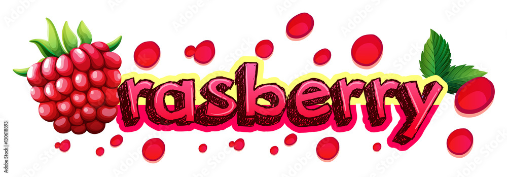 Font design for word raspberry