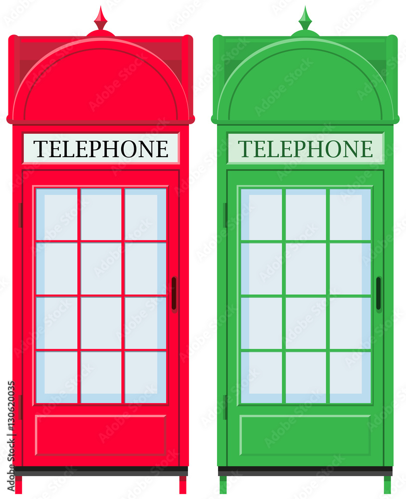 Two vintage telephone booths