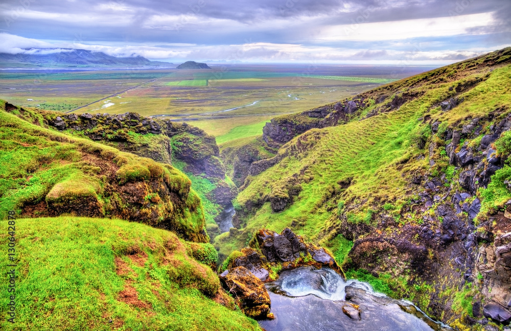 Gluggafoss or Merkjarfoss, a waterfall in southern Iceland