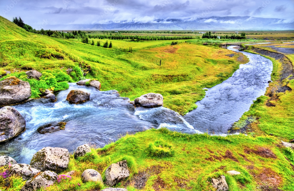 Gluggafoss or Merkjarfoss, a waterfall in southern Iceland