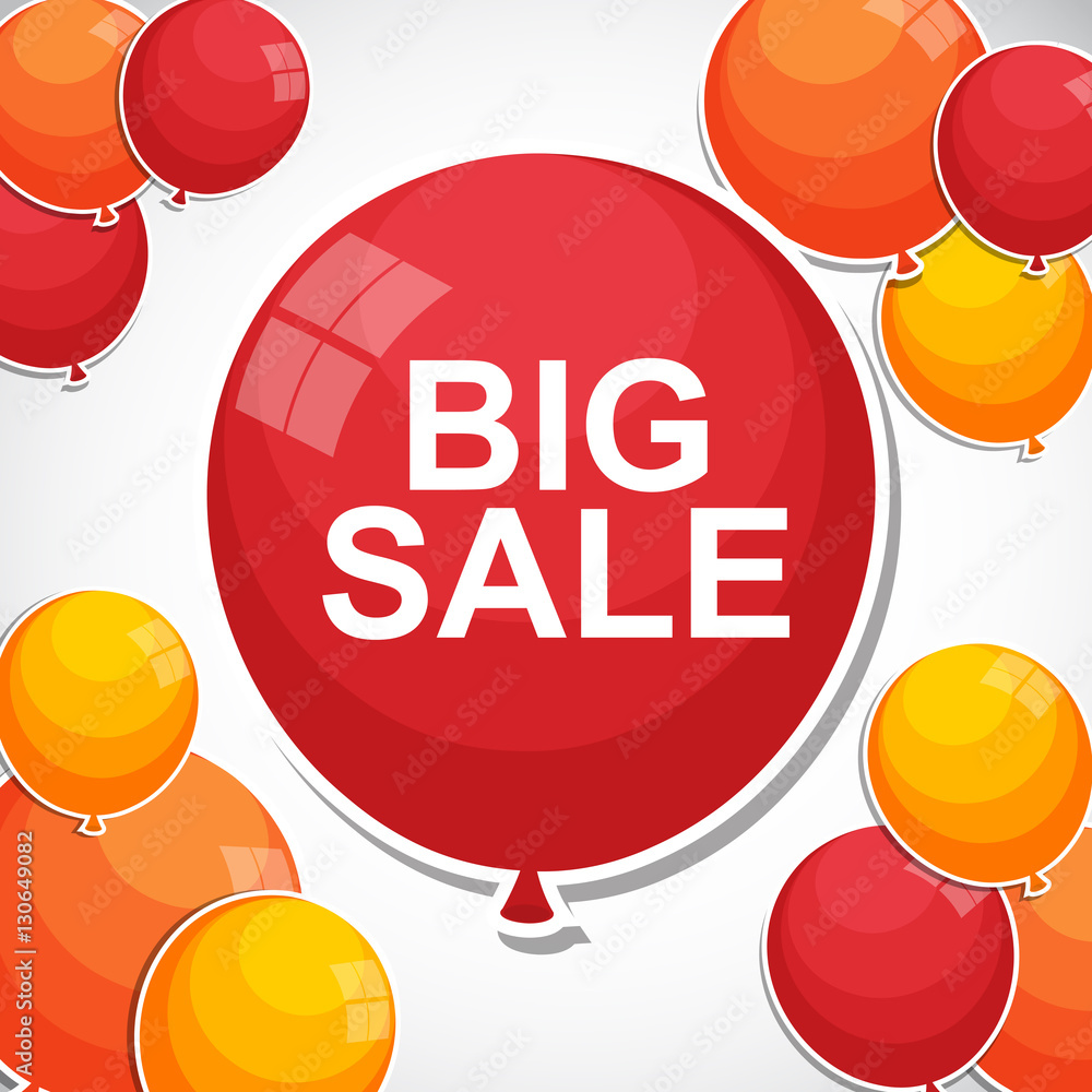 Sale Balloon Concept of Discount. Vector Illustration