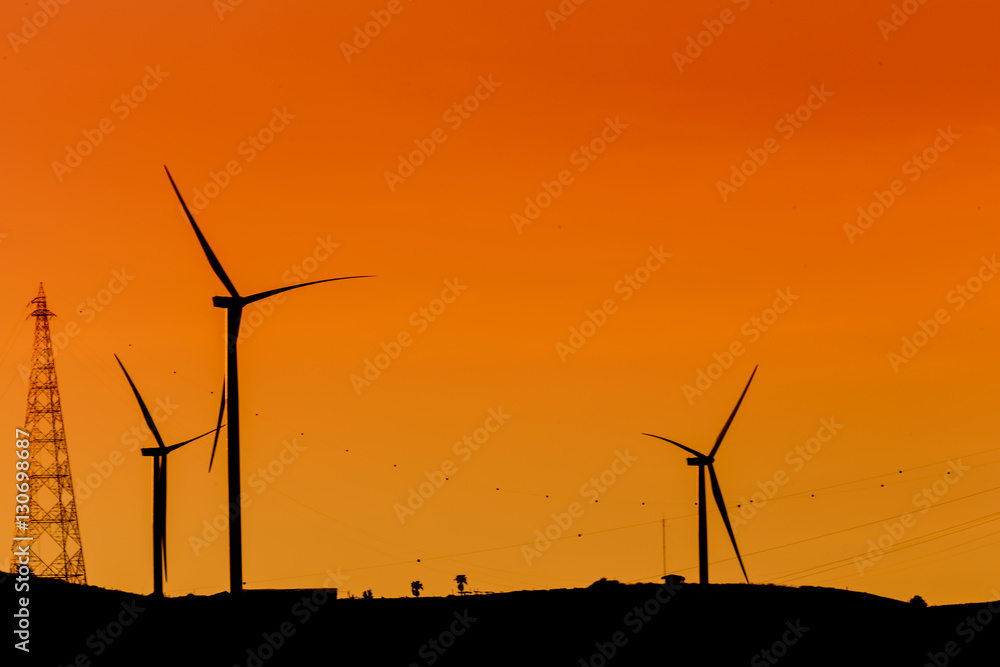 Eco power, wind turbines. alternative energy source