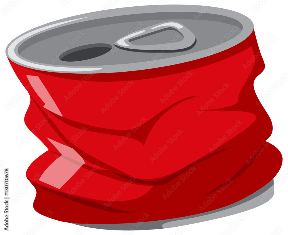 Used red can on white background