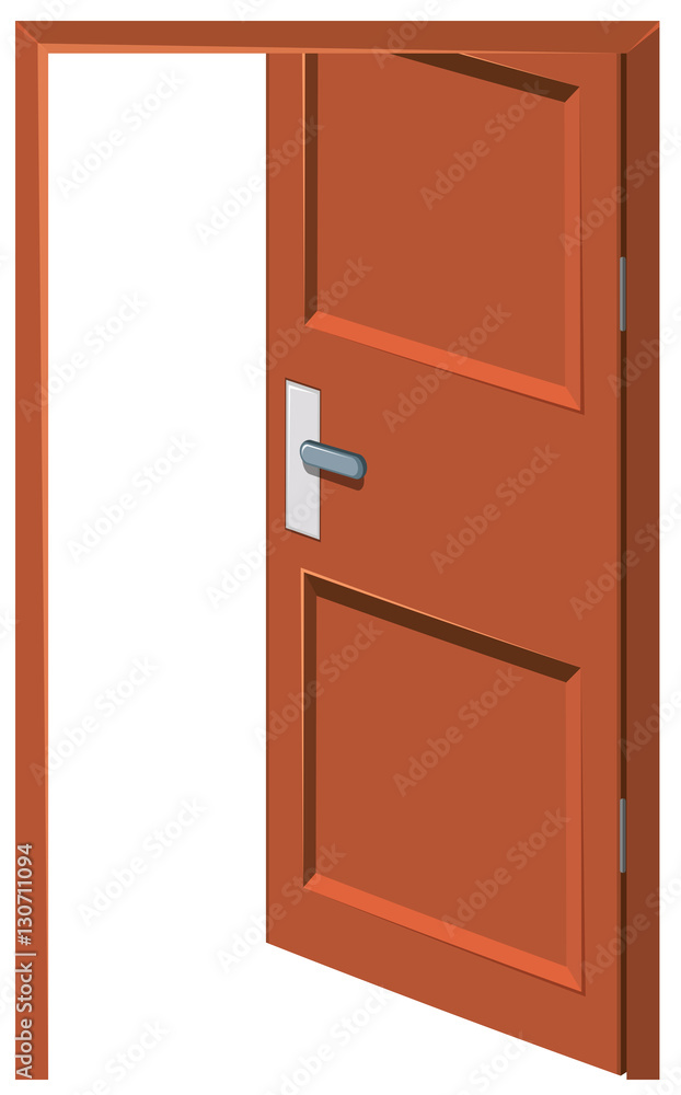 Wooden door left open