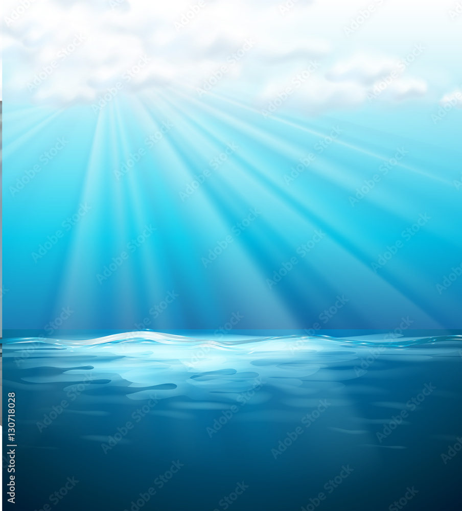 Background template with blue sea