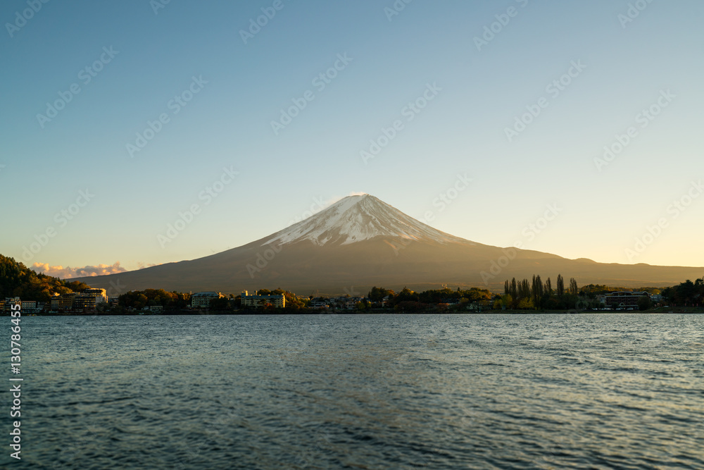 Mt Fuji in sunset twilight