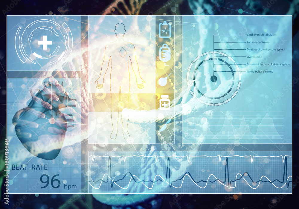 Medicine user interface, 3D rendering