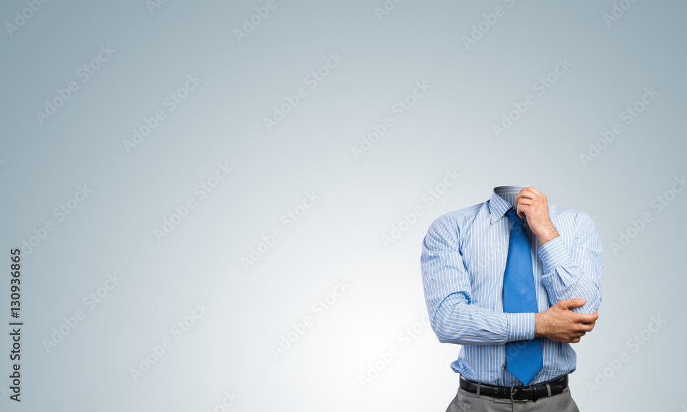 Headless pensive businessman