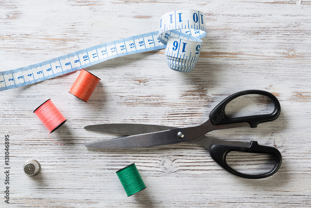 Sewing kit on table