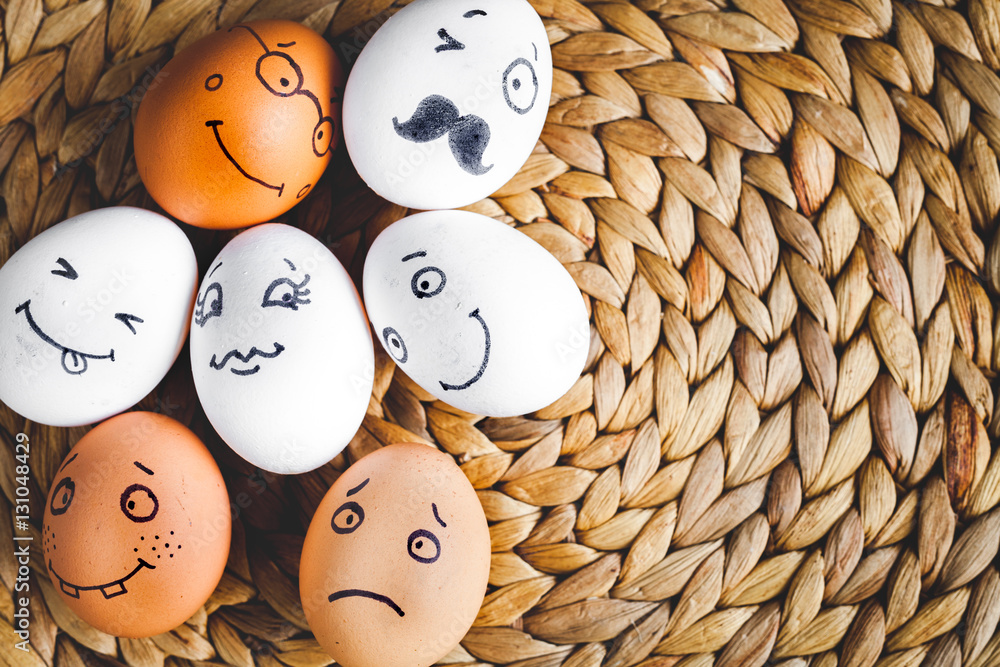 concept social networks communication and emotions - eggs