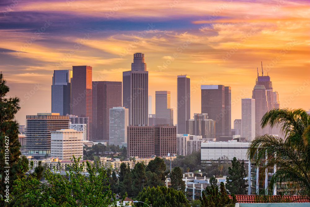 Los Angeles, California, USA downtown skyline.