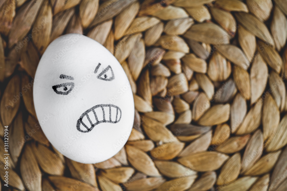 concept human relationships and emotions eggs - anger