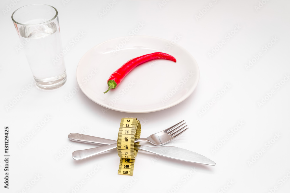 concept diet fresh vegetables on plate at white background