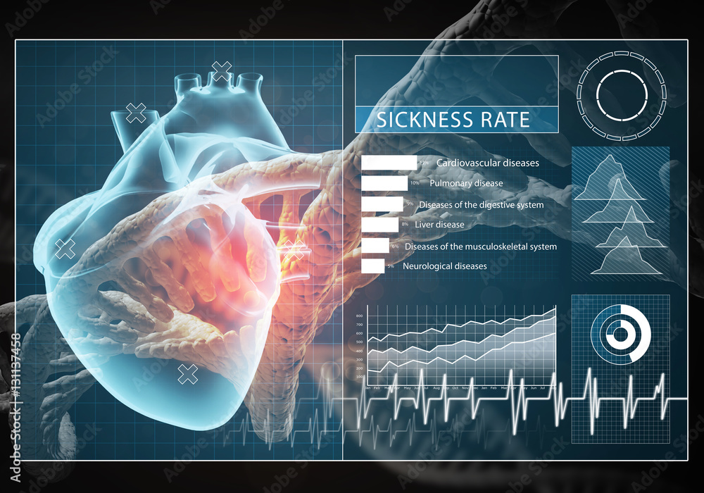 Medicine user interface, 3D rendering