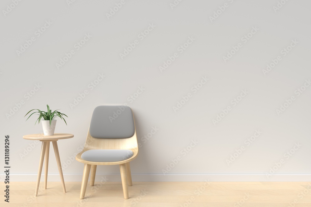 chair in room white background Modern Style,3D rendering