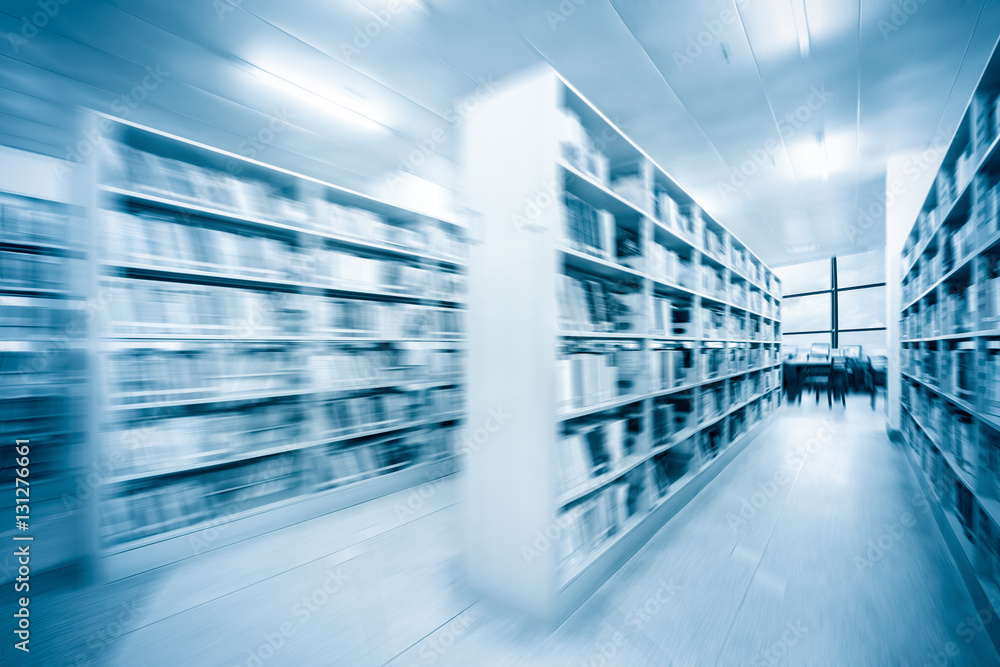 library interior blur background