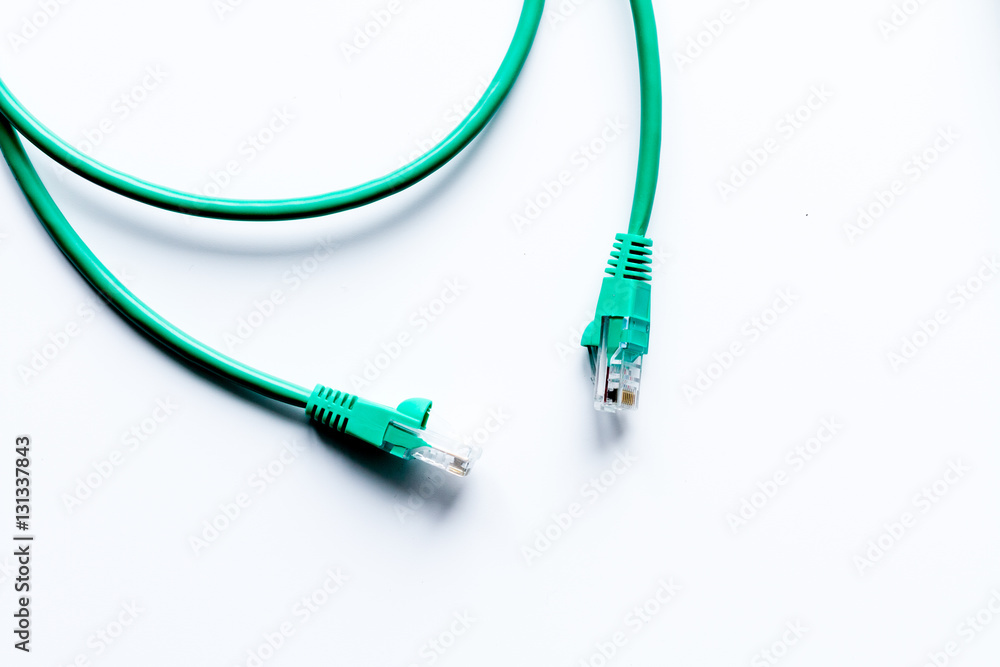 concept network internet cable on white background top view