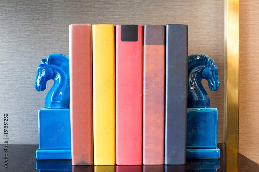 elegant book ends on table in modern study