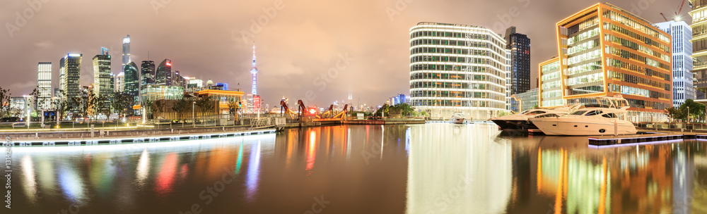 上海现代城市建筑景观夜景