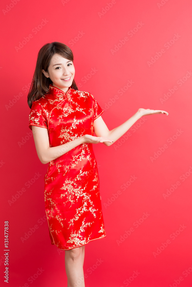 beauty woman wear cheongsam