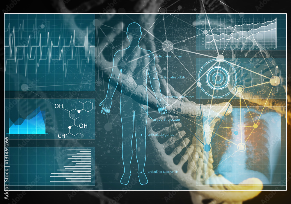 Medicine user interface, 3D rendering