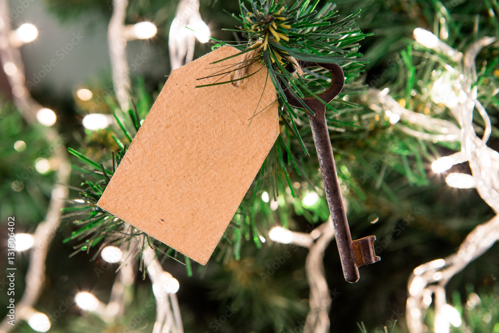 Christmas decoration details, key on the tree