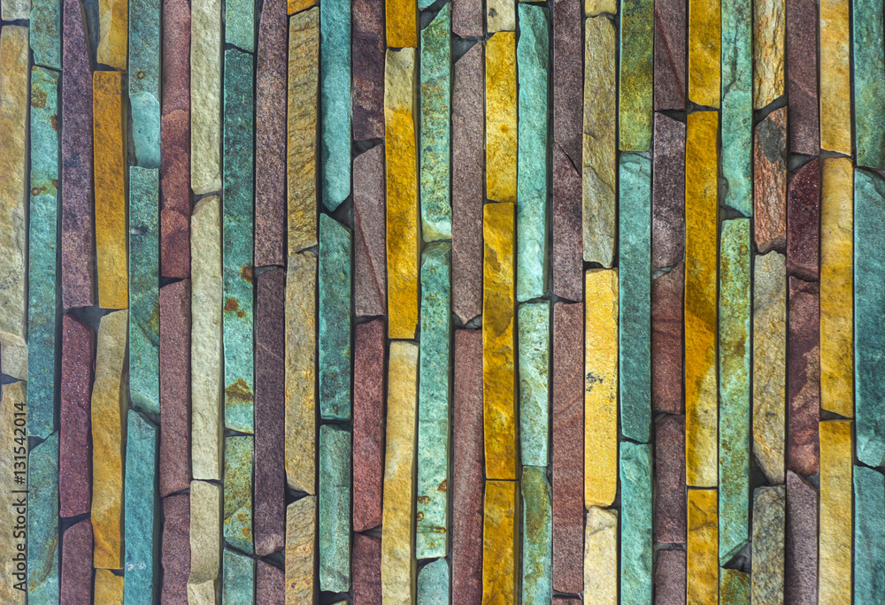 multicolored facing stone, slate, sandstone and travertine marble