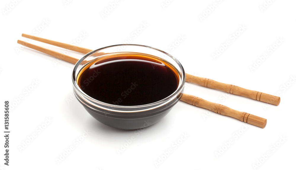 Isolated Soy sauce on white background, with clipping path