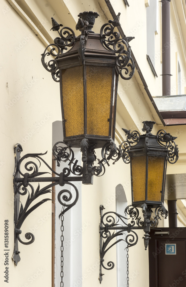 vintage street lamp with forged elements