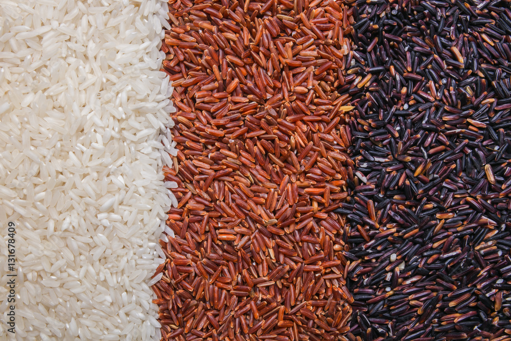 red, black and white rice background or texture