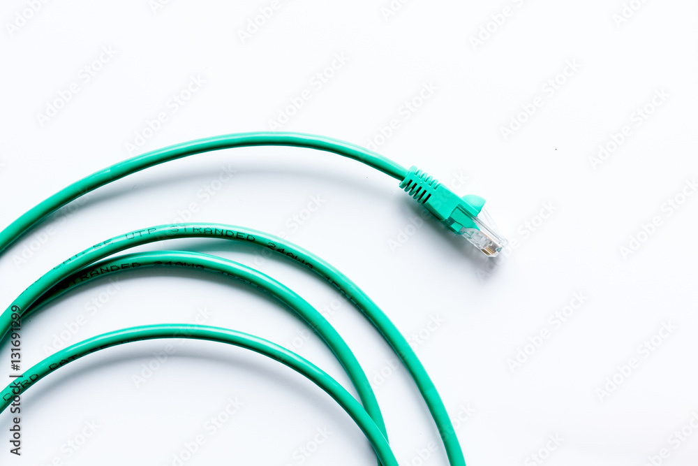 concept network internet cable on white background top view